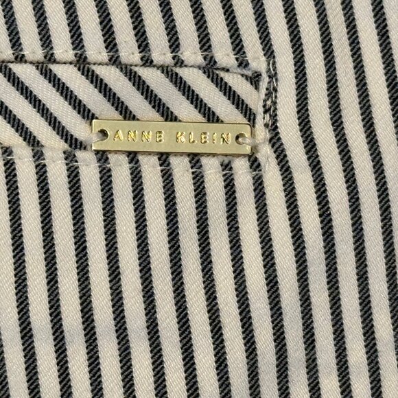Ann Klein Sleek Classy Skinny Pin Stripe Pull On Jegging Career Dress Pants - Picture 8 of 13